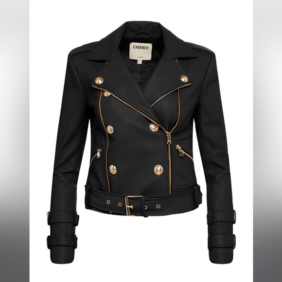 L’Agence • NWT Billie Belted Leather Jacket Small - Picture 2 of 11